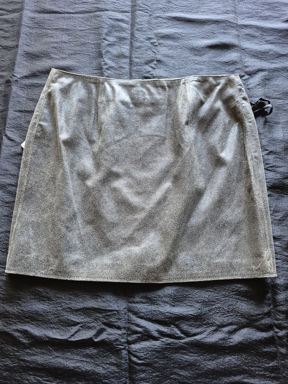 Leather Nine West Silver-Gray Mini Skirt